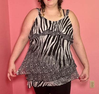 Animal Print Y2K Going Out Top (3X)