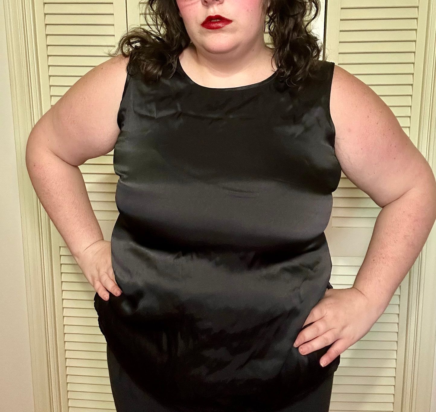 Black Satin Tank Top (1X)
