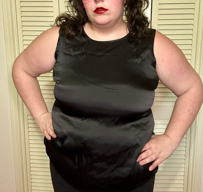 Black Satin Tank Top (1X)