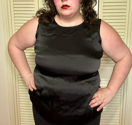 Black Satin Tank Top (1X)