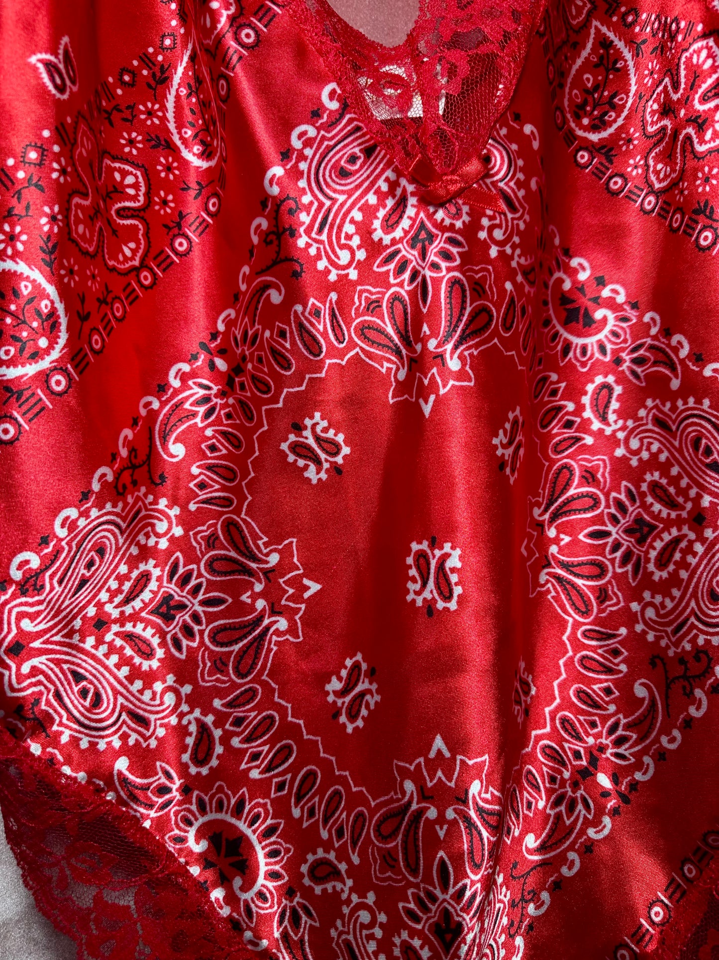 Red Bandana Satin Bodysuit (1X)