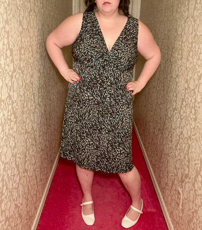 Brown and Teal y2k Dress (1X)