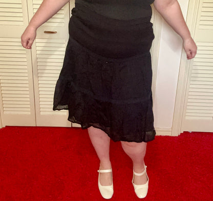 Tiered Black Boho Skirt (1X)