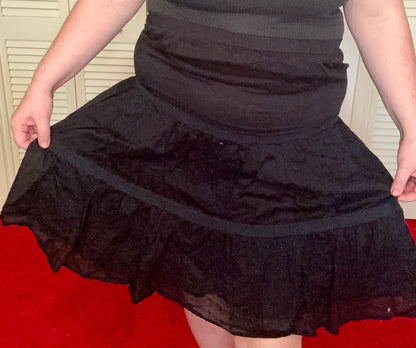 Tiered Black Boho Skirt (1X)