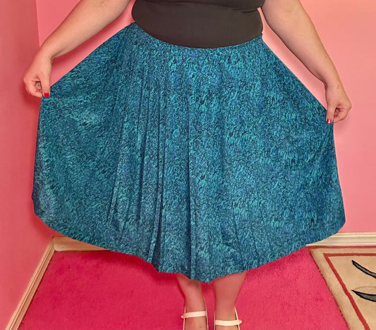 Teal Retro Pleated Skirt (22)