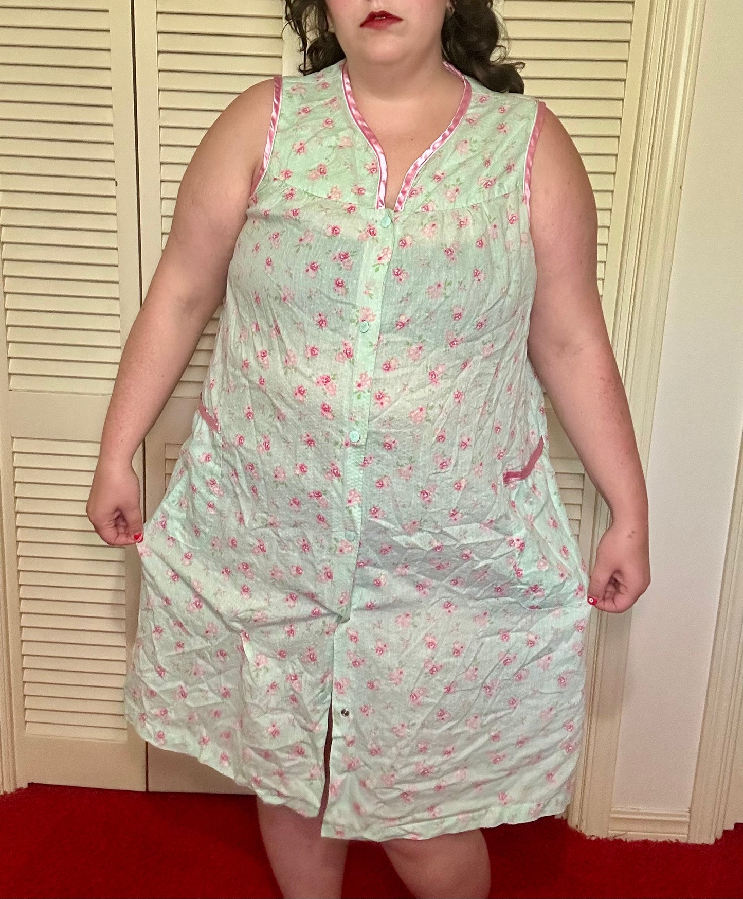 Teal Floral Nightgown (2X)
