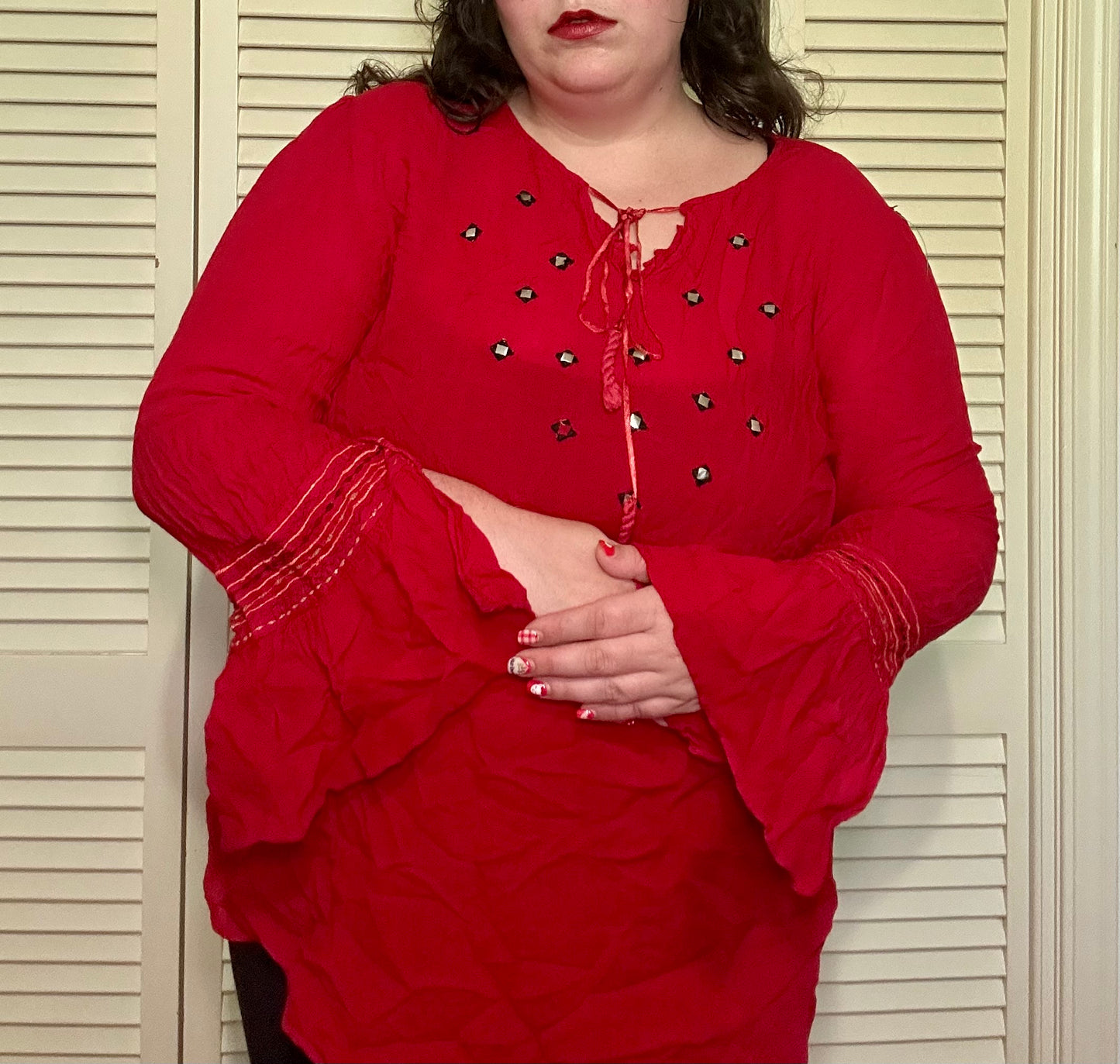 Red Boho Blouse (2X)