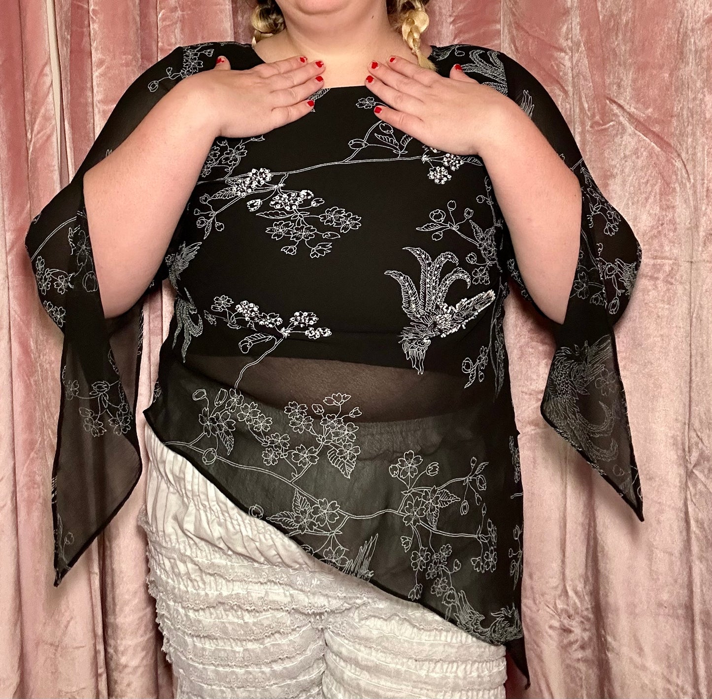 Black Beaded Top (XL)