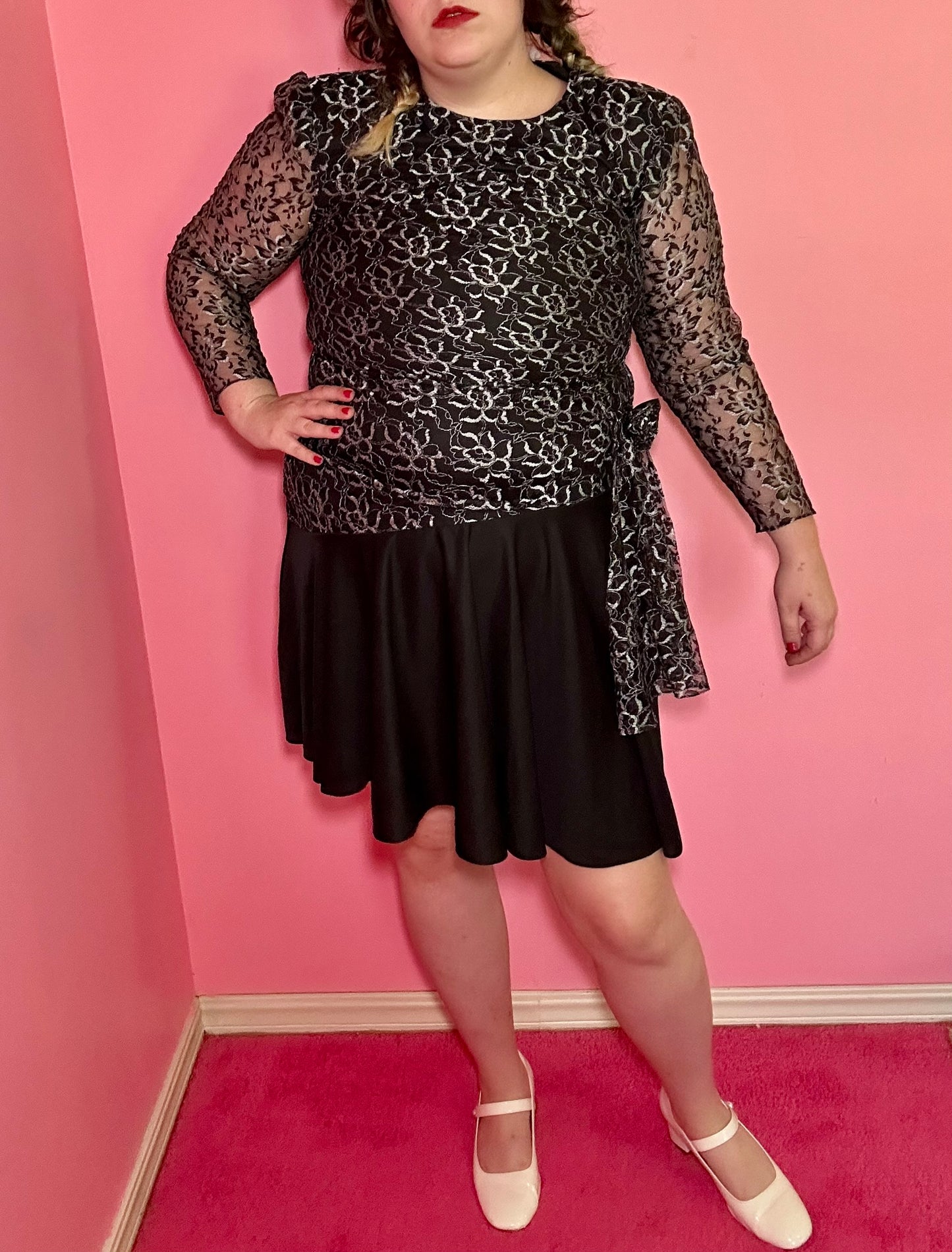 Black Lace 80s Party Dress (16)