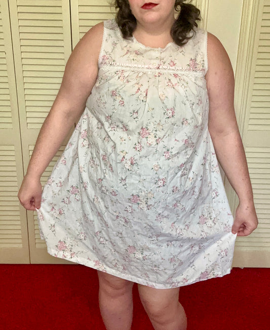 Baby Pink Floral Nightgown (1X)