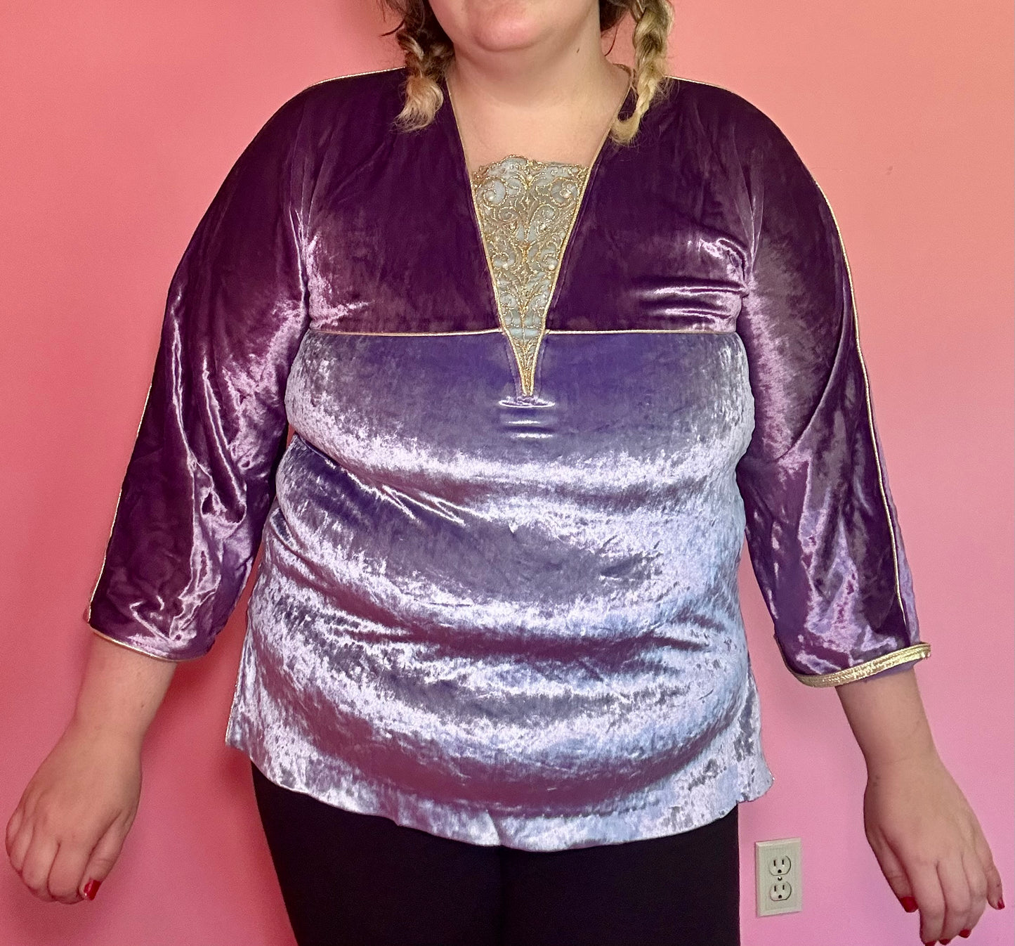 Purple Velvet Panel Top (XL)