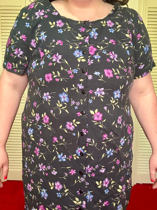Dark Purple Flowers Sundress (20W)