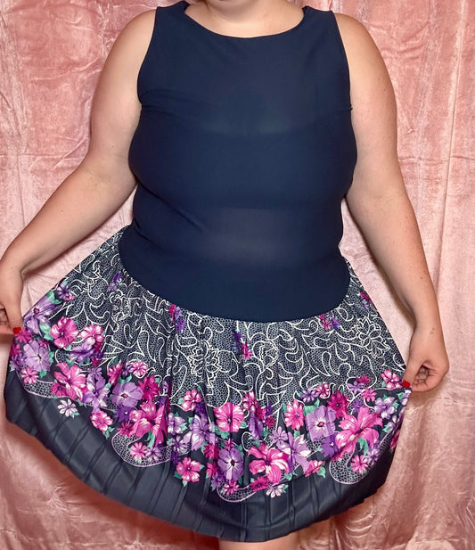 Navy Floral Dress (XL)