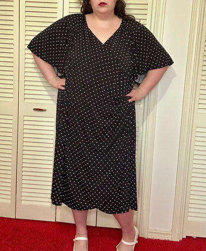 Black Polka Dot Dress (5X)