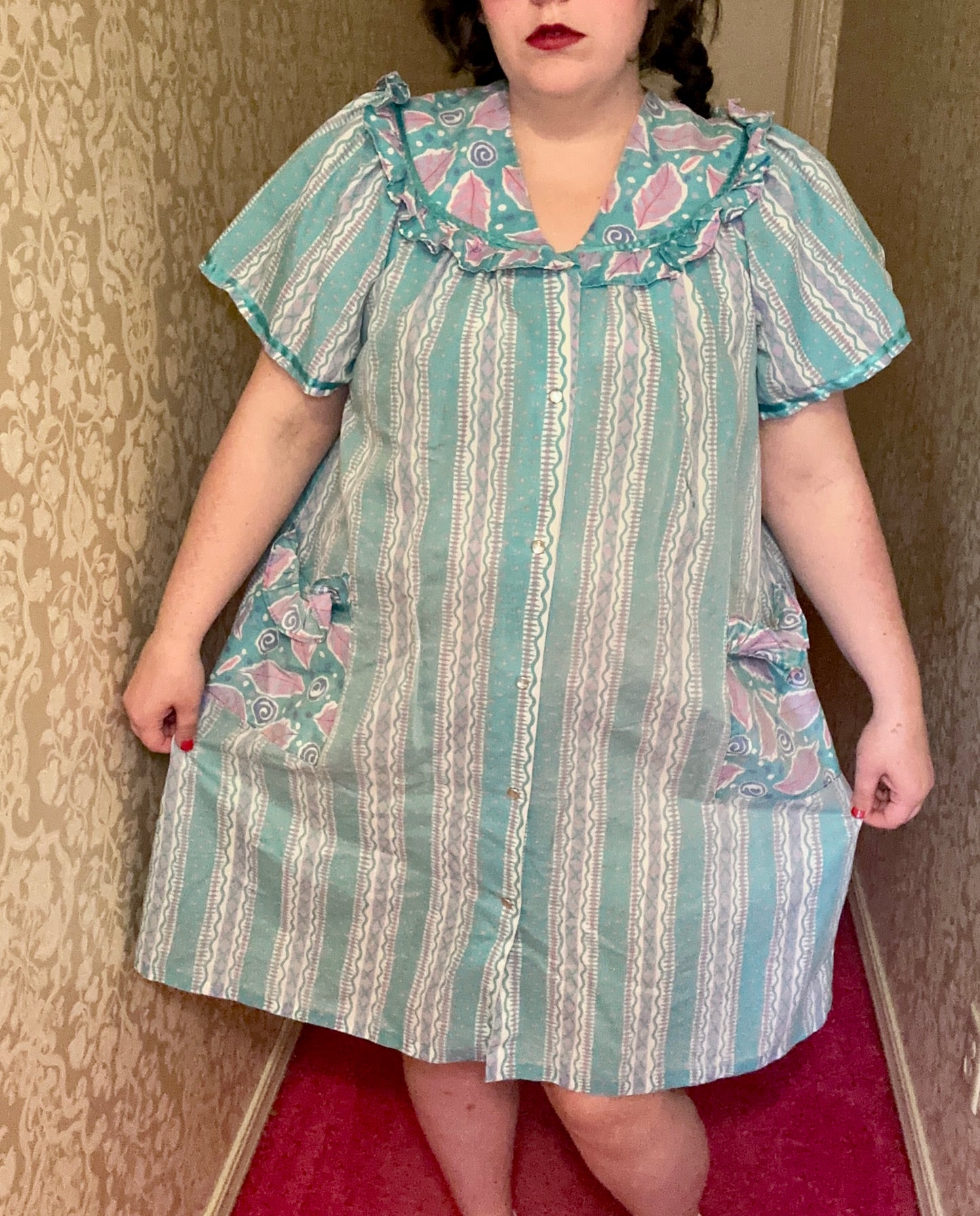 Aqua Ruffle Night Gown (XXL)