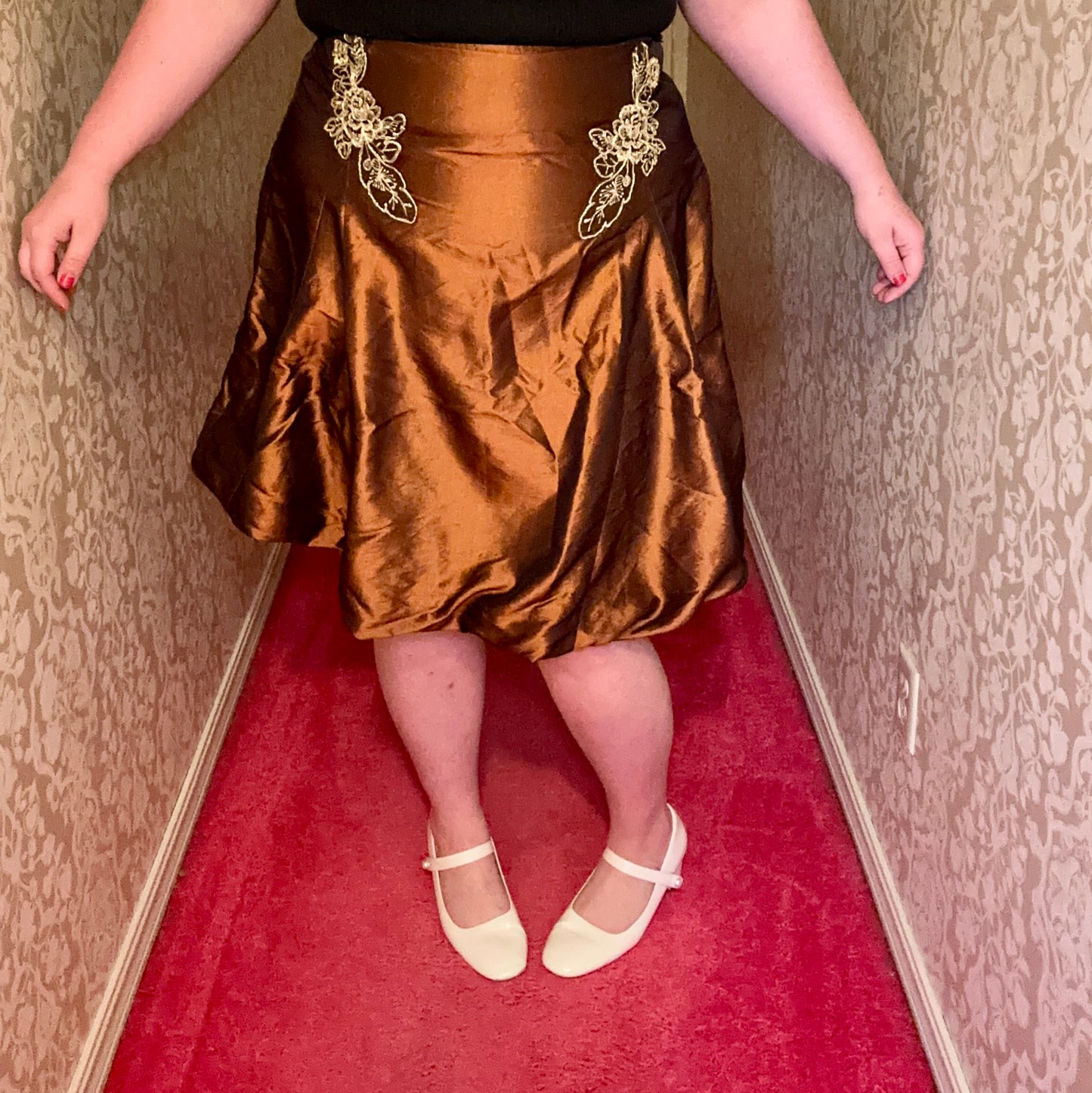 Brown Metallic Bubble Skirt (16)