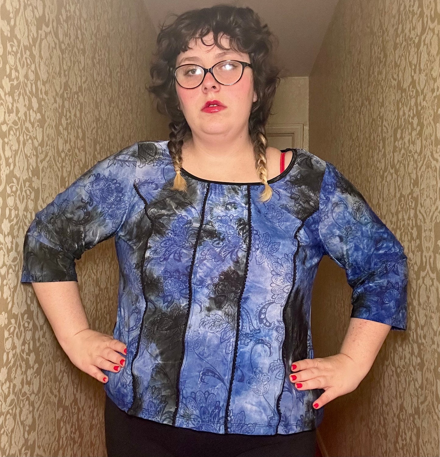 Blue Corset Style Top (2X)