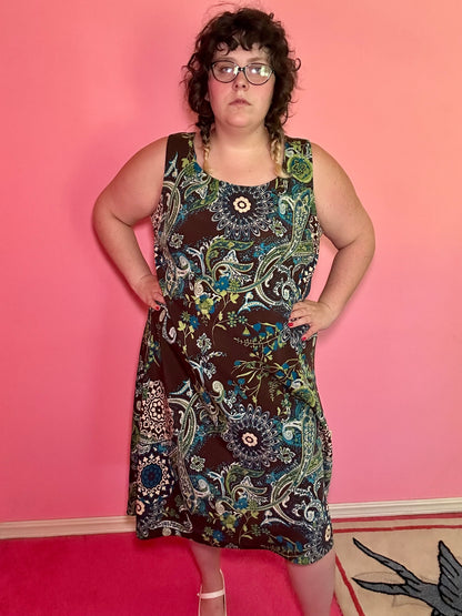 Brown Paisley Dress (20W)