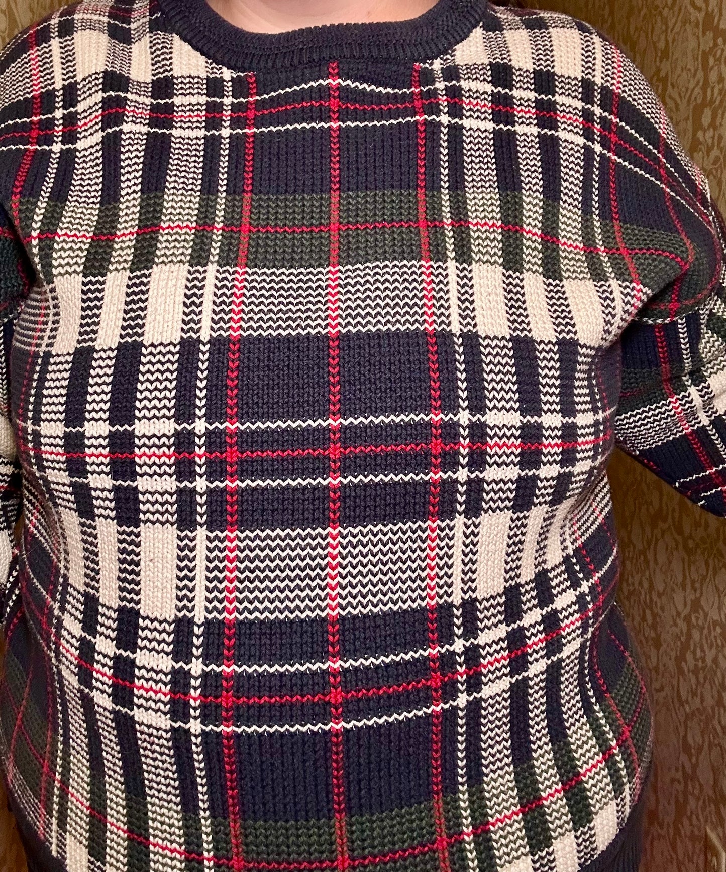 Plaid Knit Sweater (XL)