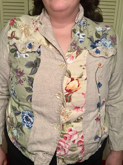 Patchwork Floral Button Up (16/18)
