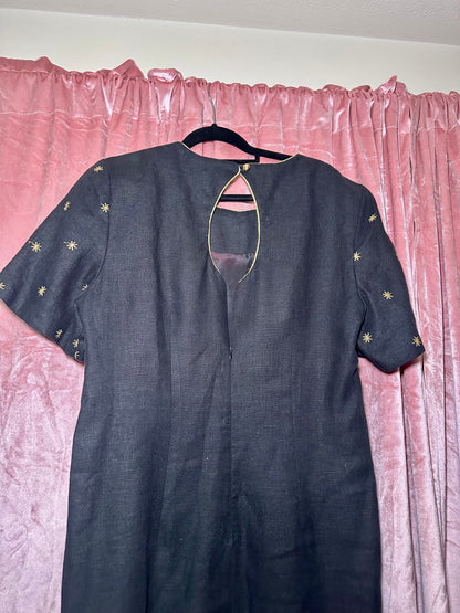Black with Gold Embroidery Dress (16)