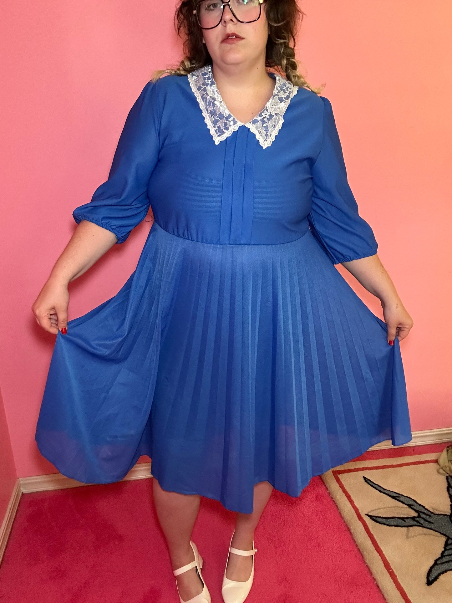 Blue Lace Collar Dress (18)
