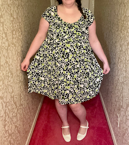 Green Babydoll Circles Dress (3X)