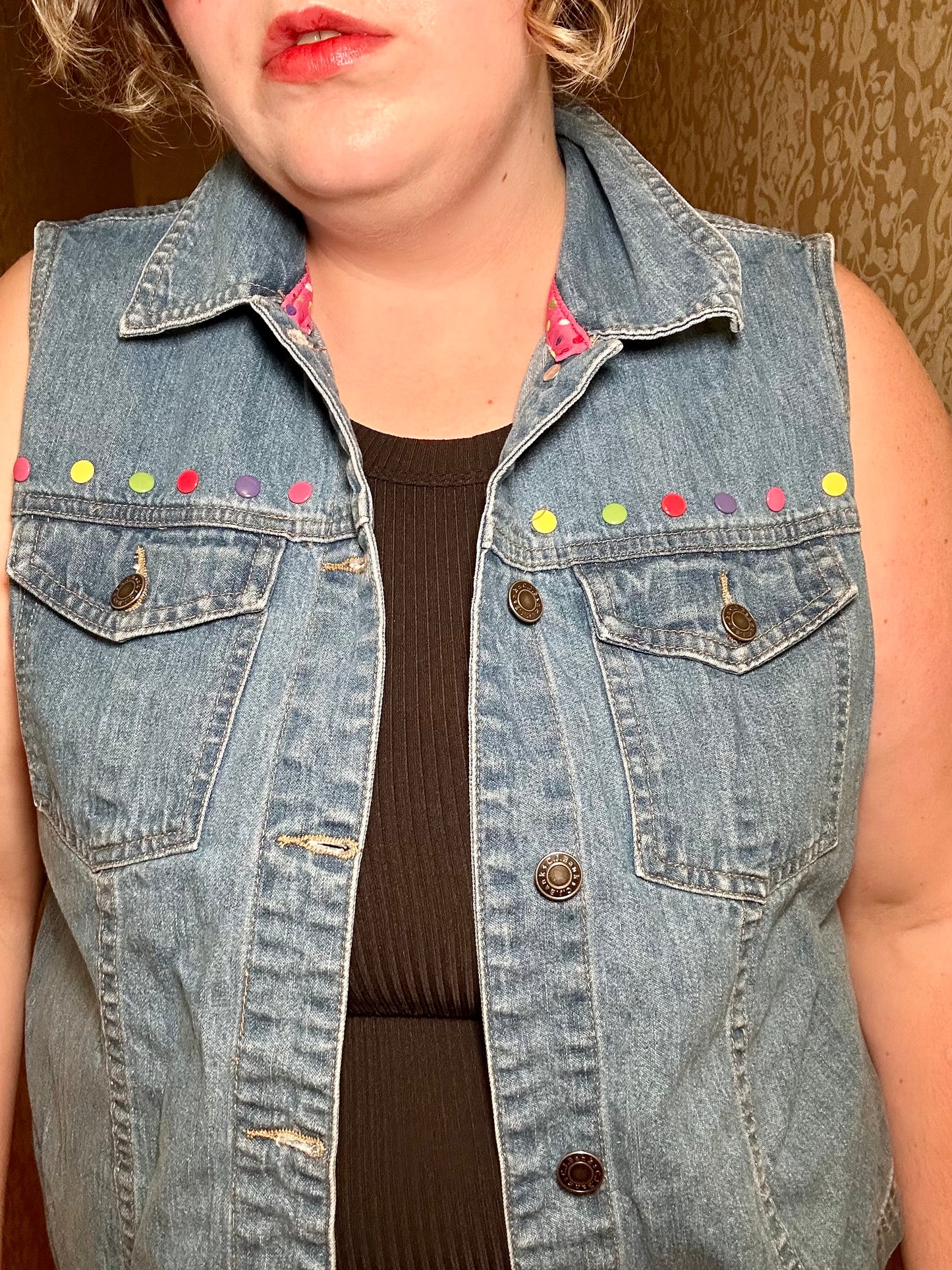 Dots Denim Vest (X)
