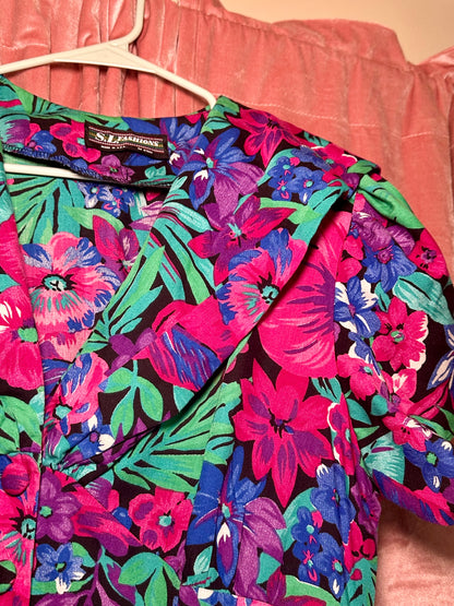 80s Floral Tea Dress (14)