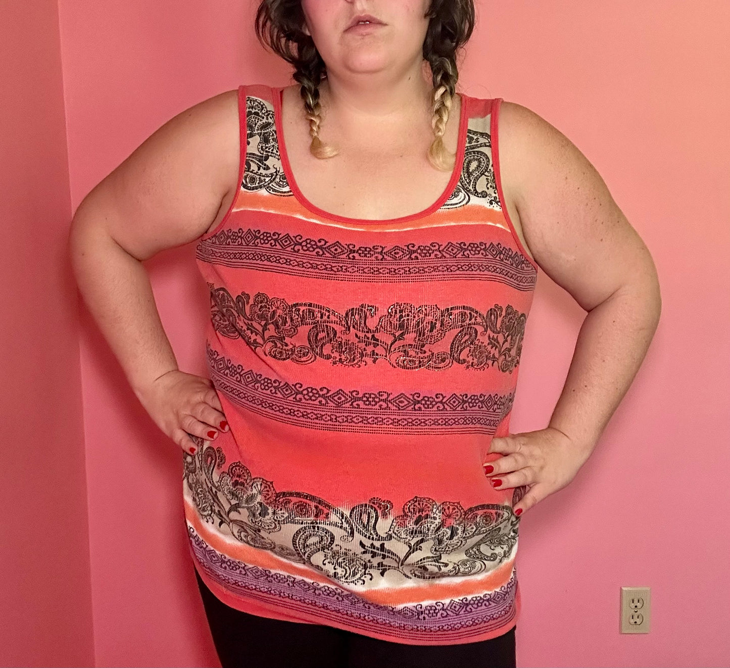 Y2K Orange Ribbed Tank (2X)