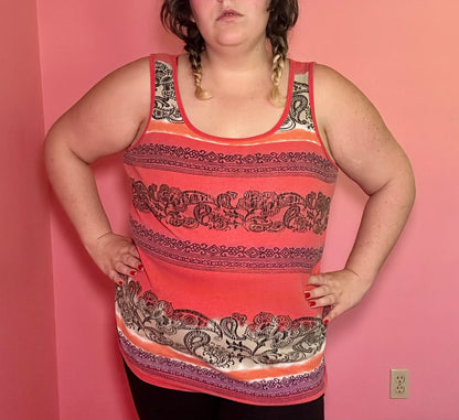 Y2K Orange Ribbed Tank (2X)