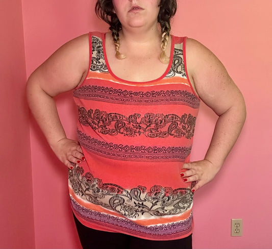 Y2K Orange Ribbed Tank (2X)