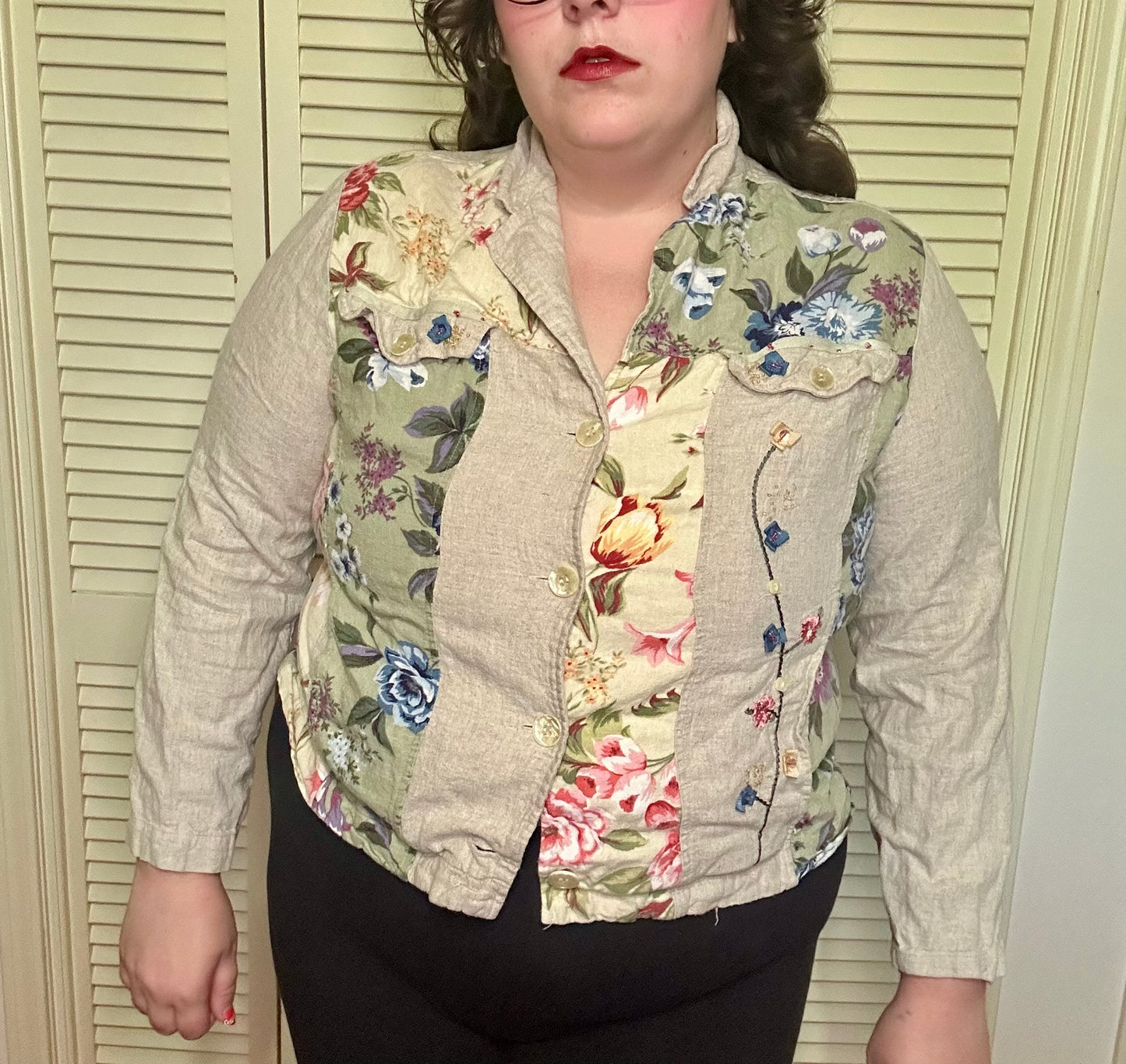 Patchwork Floral Button Up (16/18)