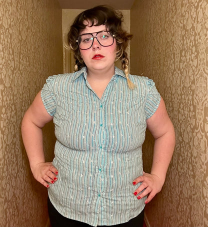 Striped Blue Blouse (XL)