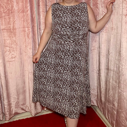 90s Brown and White Dress (16W)