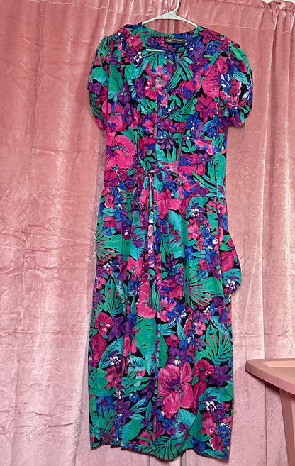 80s Floral Tea Dress (14)
