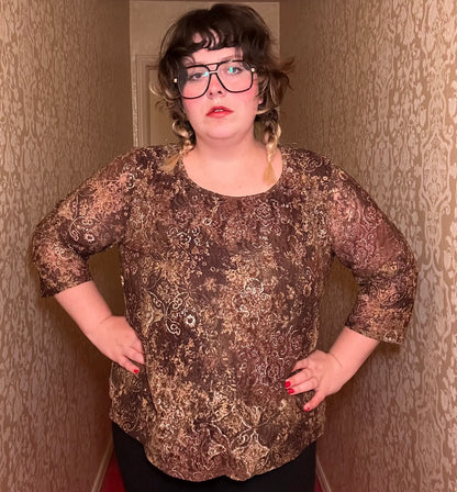 Brown Lace Top (2X)