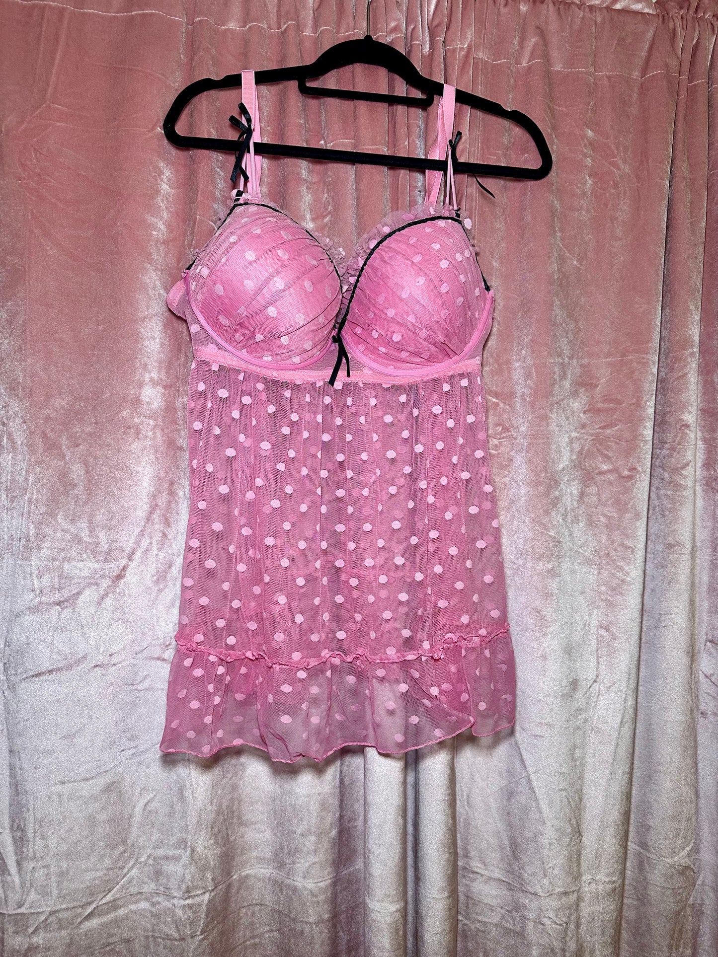 Pink Polka Dot Lingerie Top (18/20)