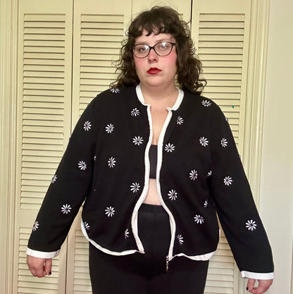 Black Daisy Cardigan (3X)