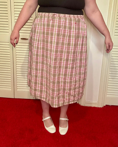 Pink Plaid Skirt (34W)