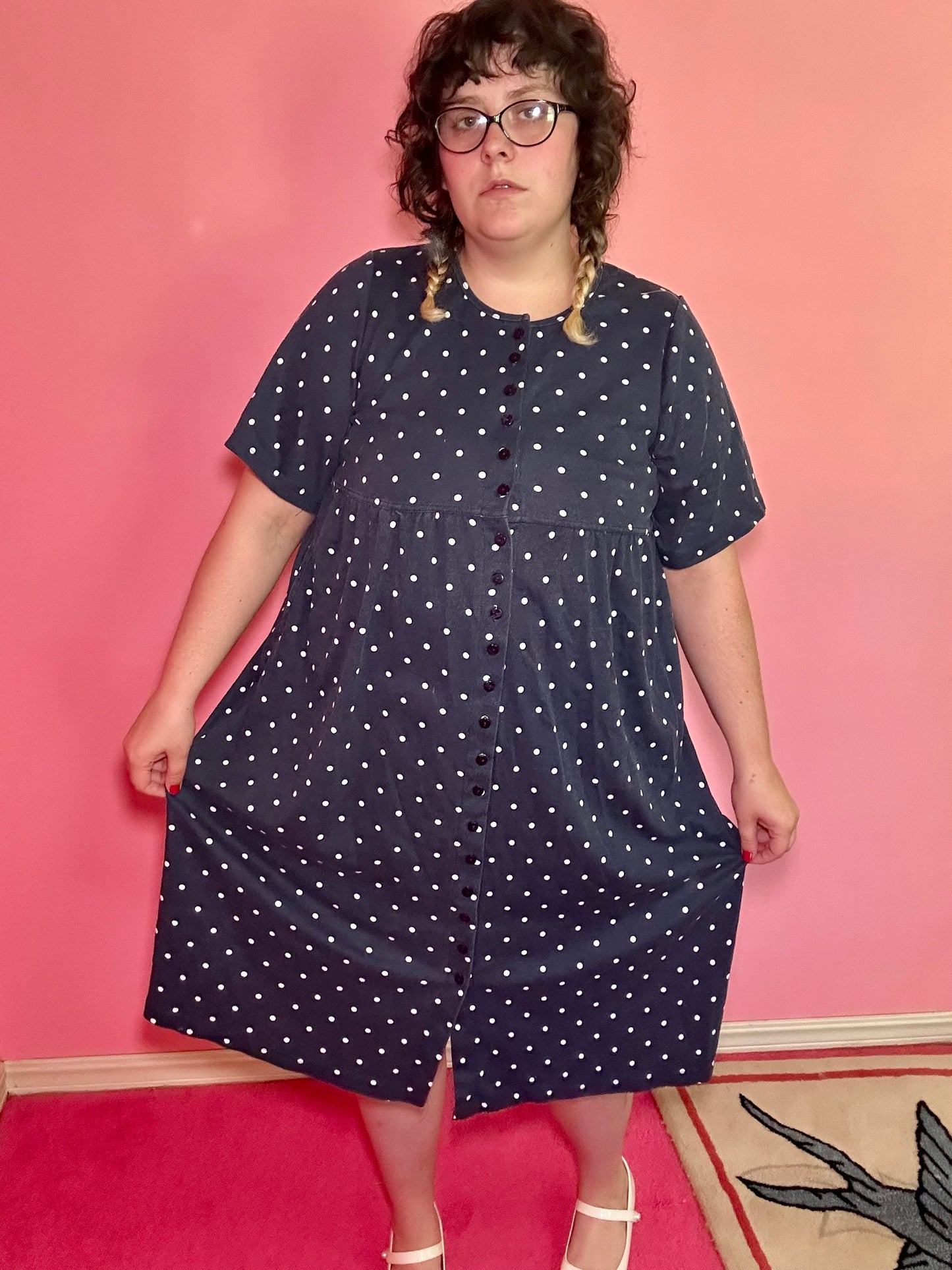 Blue Polkadot Dress (L)