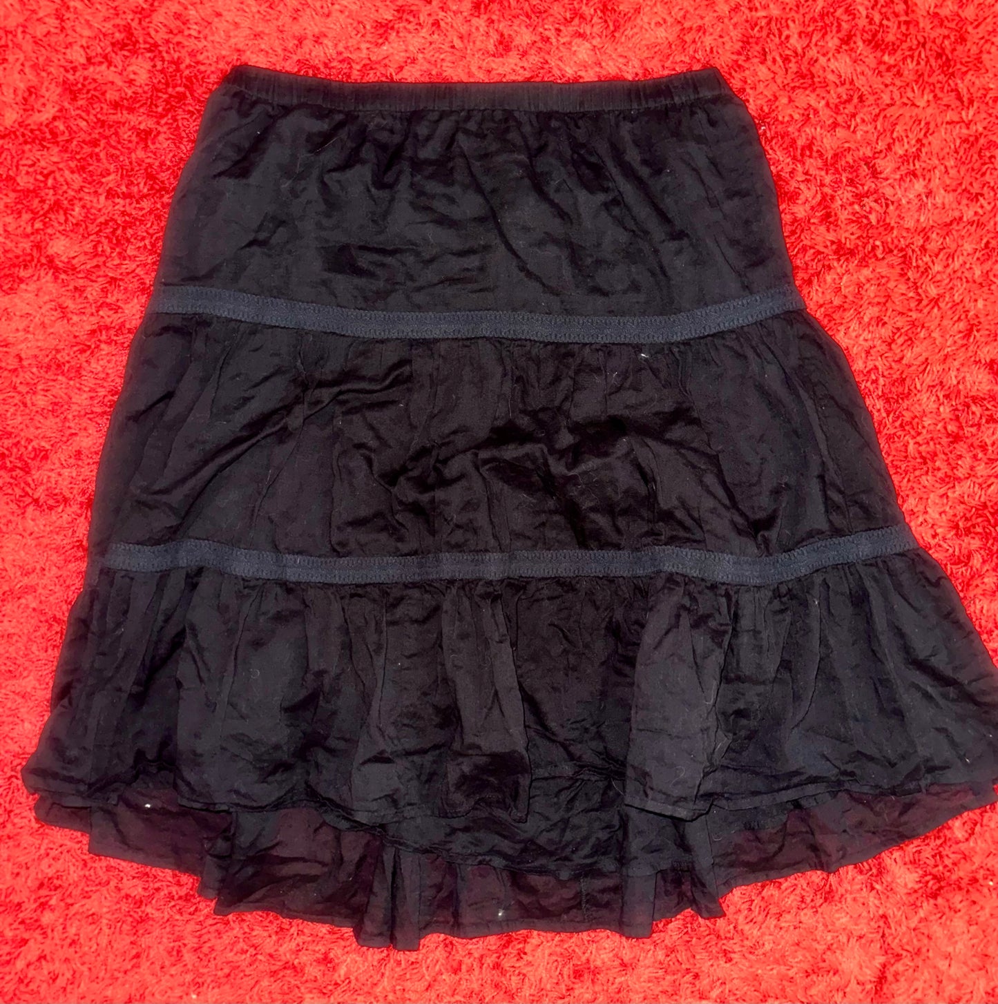 Tiered Black Boho Skirt (1X)