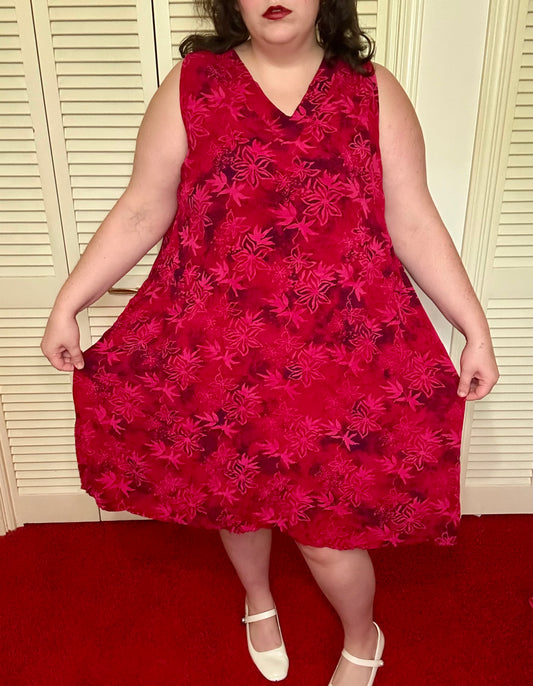Tropical Magenta Beach Dress (2X)