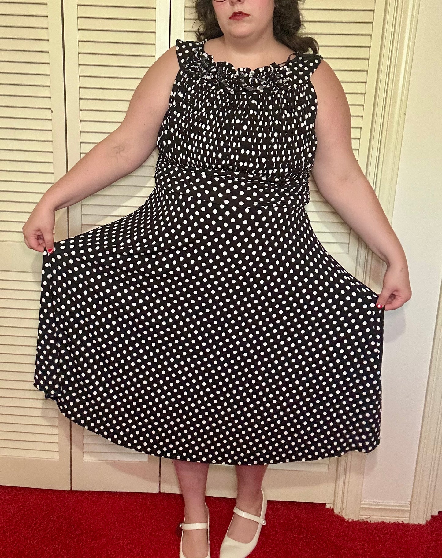 Polka dot Ruffle Formal Dress (18W)