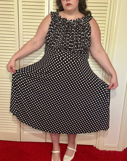 Polka dot Ruffle Formal Dress (18W)