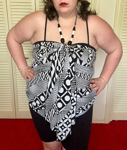 Black and White y2k Halter tube top (14/16)