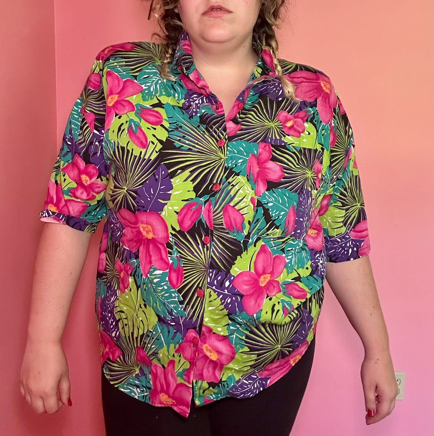 Tropical Button up Blouse (18)