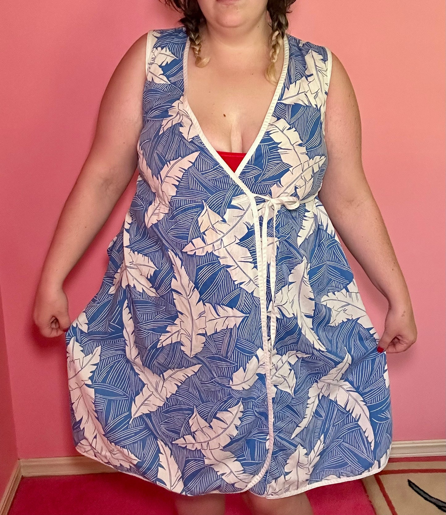 Retro Blue Wrap Dress (14)