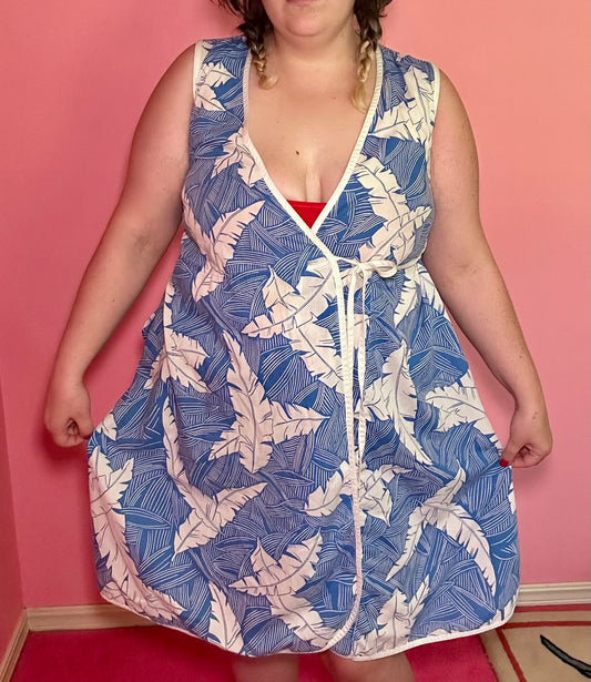 Retro Blue Wrap Dress (14)