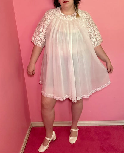 Bridal 60s White Lingerie Set (XL)
